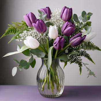 Blumenbox - einfache Tulpen, mittel